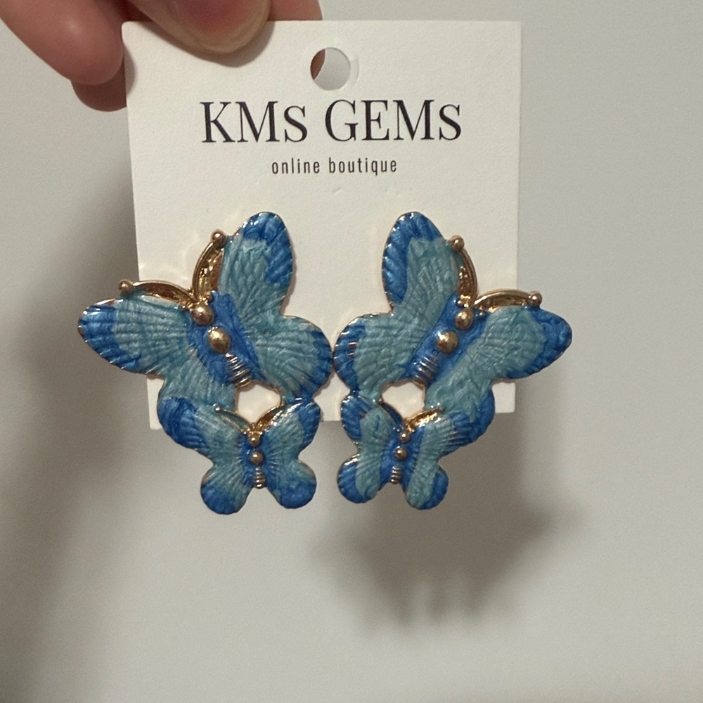 Blue Butterfly Earrings NEED GONE